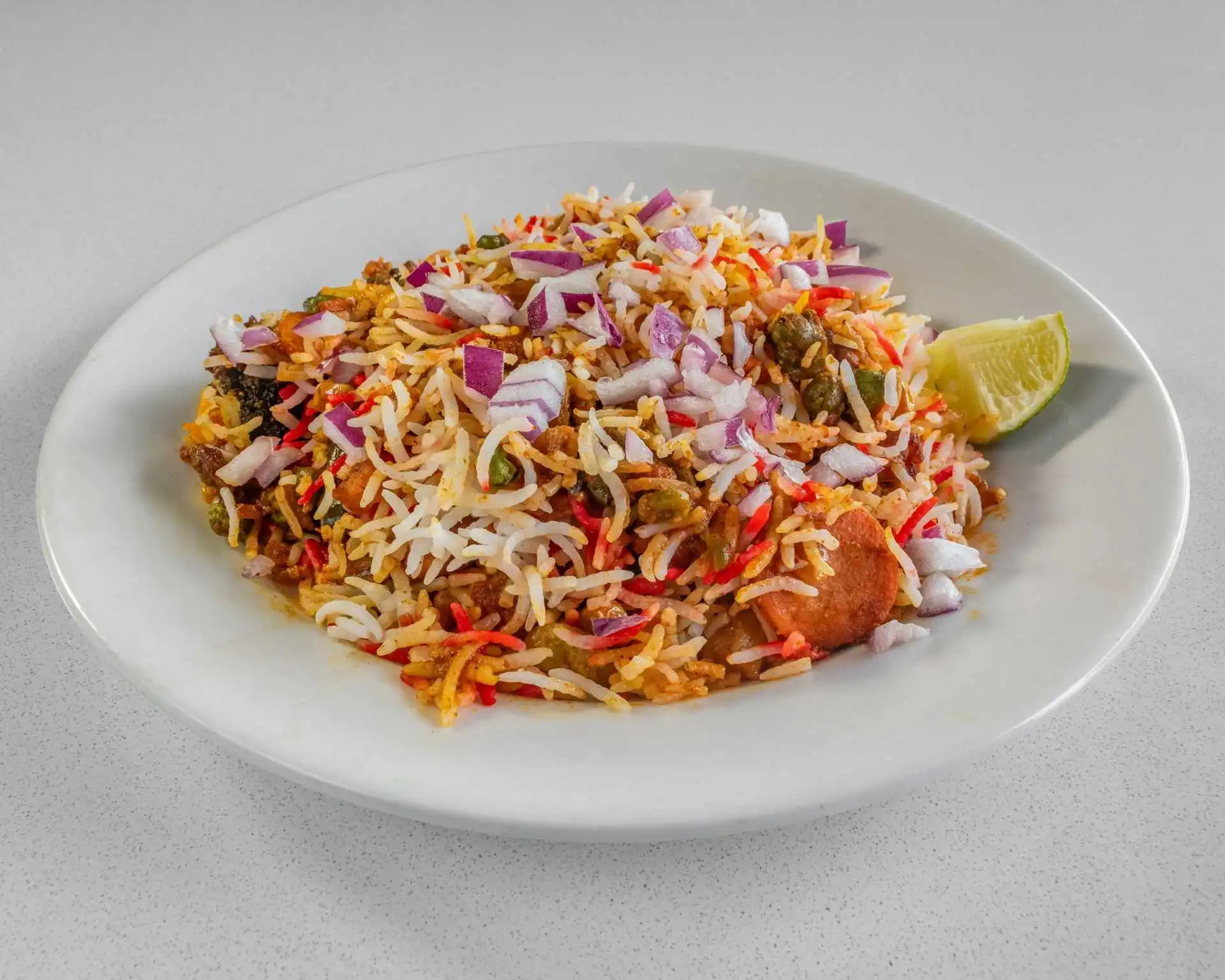 Fragrant spiced biryani rice at Rockfort Authentic Chettinadu & Indian Cuisine, Calgary