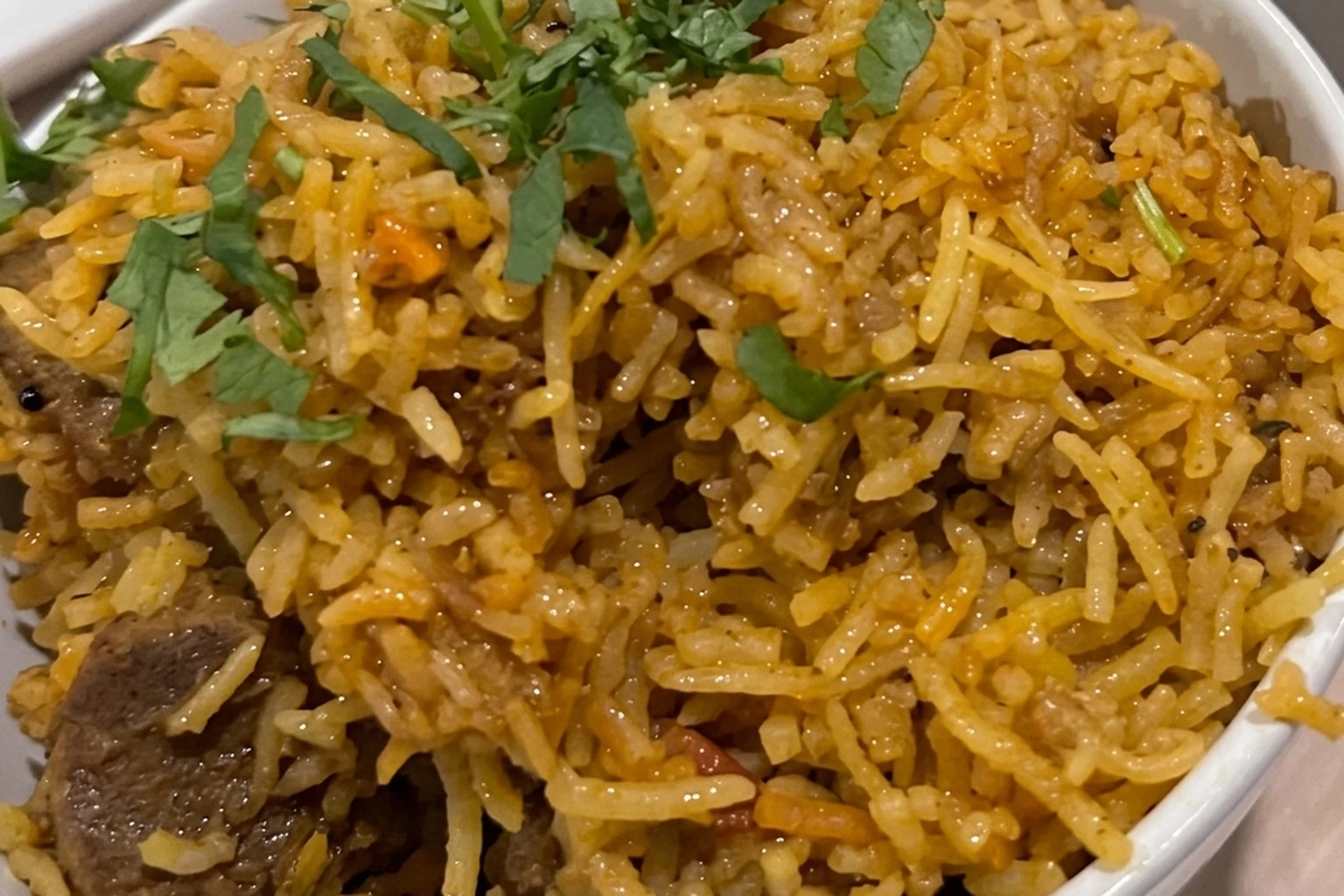 Goat Biryani at Rockfort Authentic Chettinadu and Indian Cuisine in Ranchlands, Calgary, AB